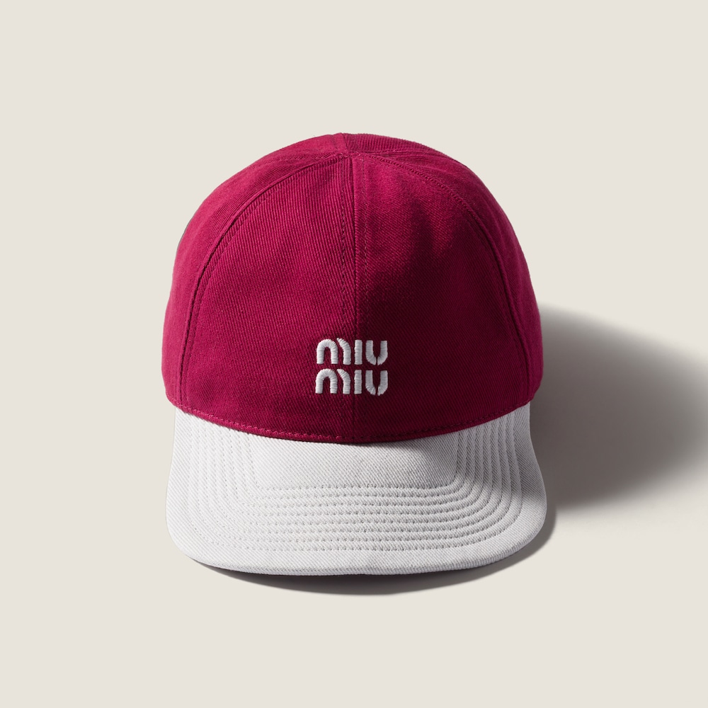 Miu Miu Drill baseball cap - Cerise/Cloud
