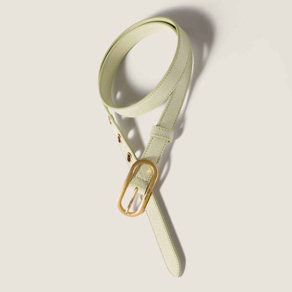 Miu Miu Ayers leather belt - Pistachio Green