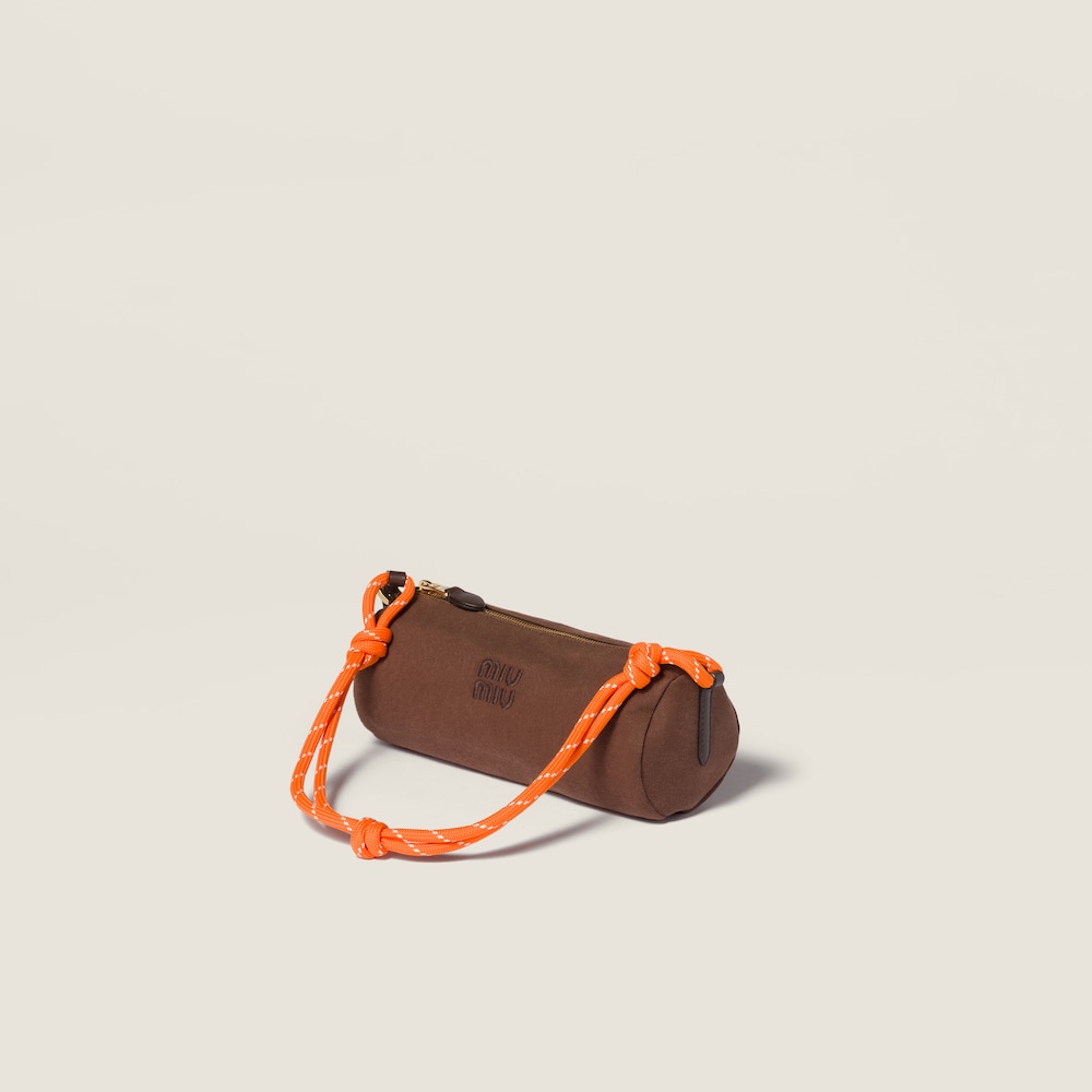 Miu Miu Gabardine pouch - Cocoa Brown/Orange