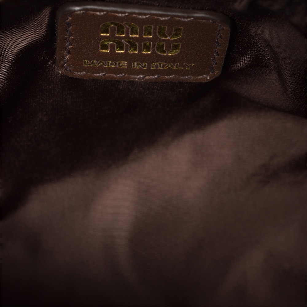 Miu Miu Gabardine pouch - Cocoa Brown/Orange