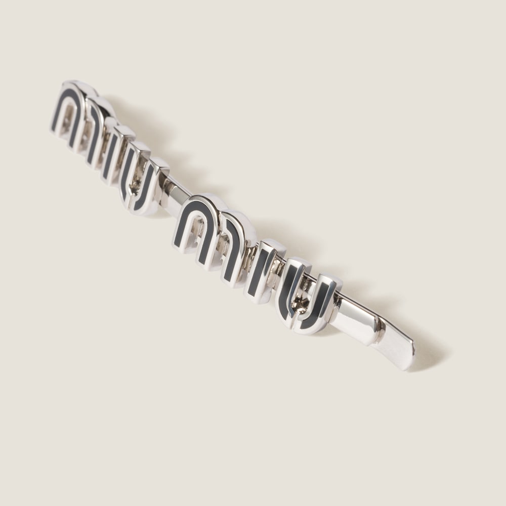 Miu Miu Enameled metal hair clip - Black