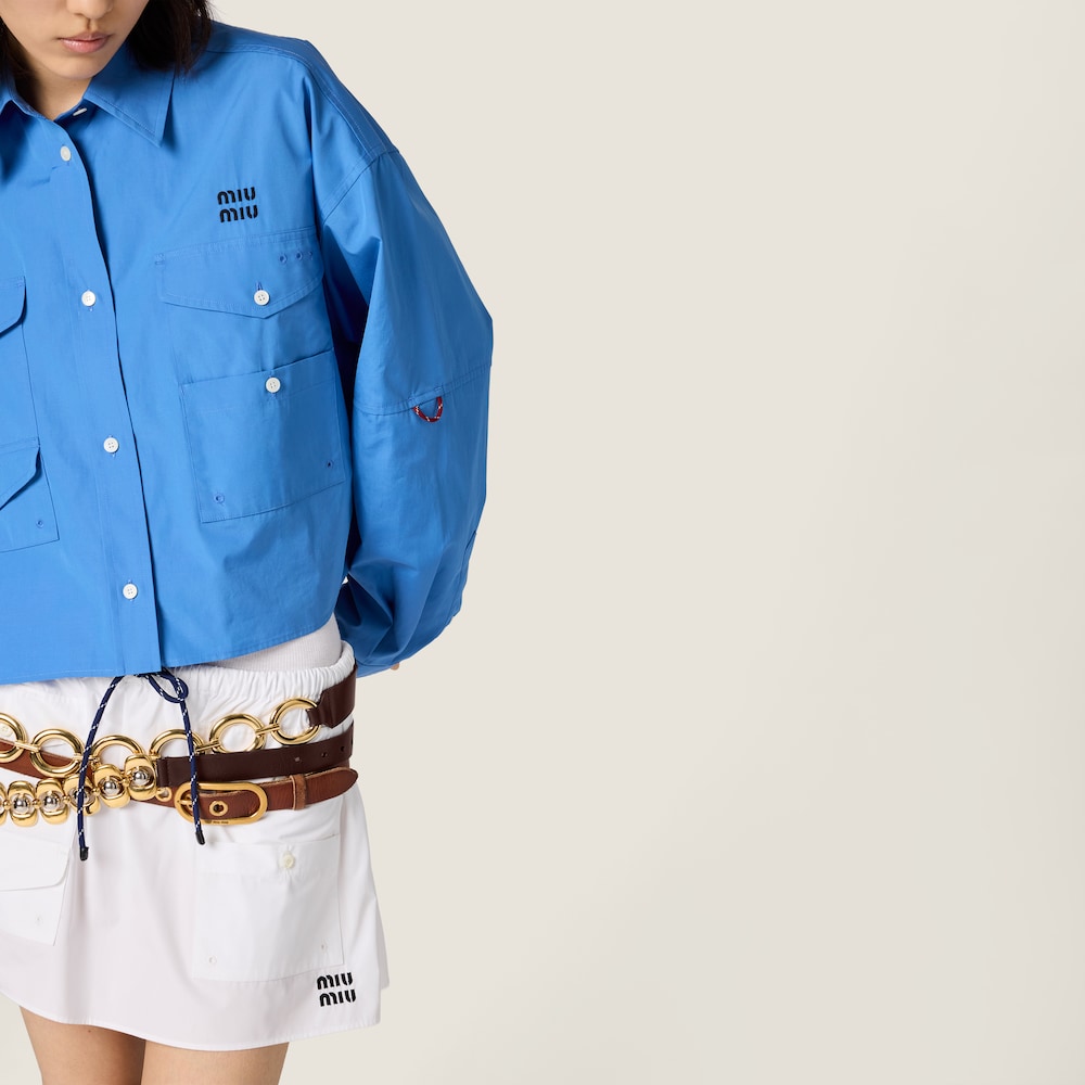 Miu Miu Poplin miniskirt White