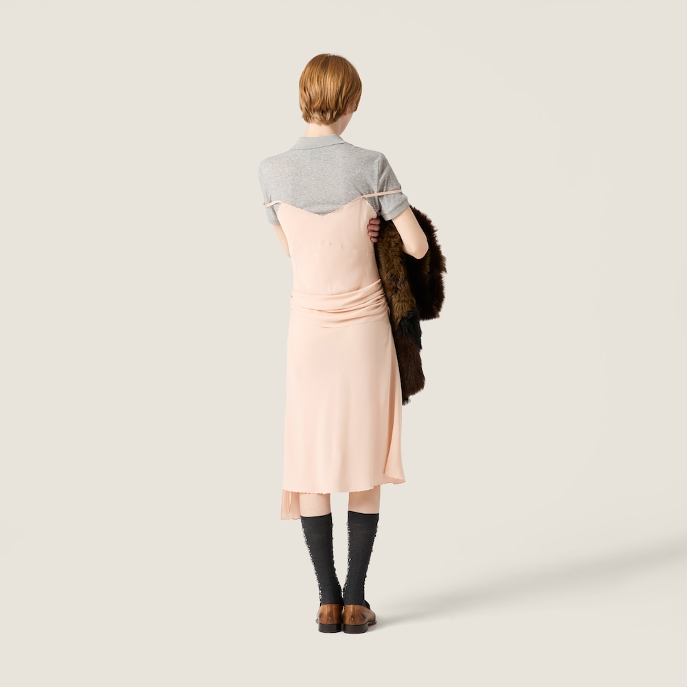 Miu Miu Marocain crepe dress Peach / Gray