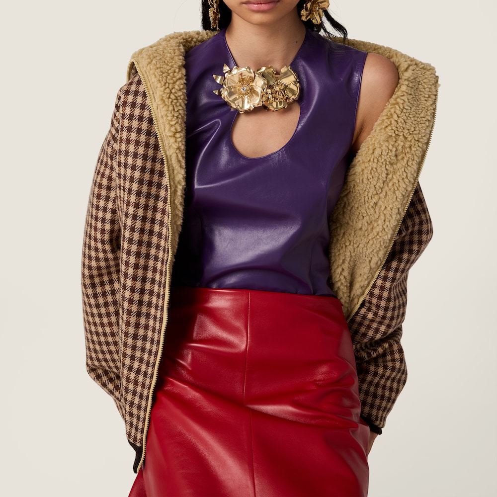 Miu Miu Nappa leather skirt Red