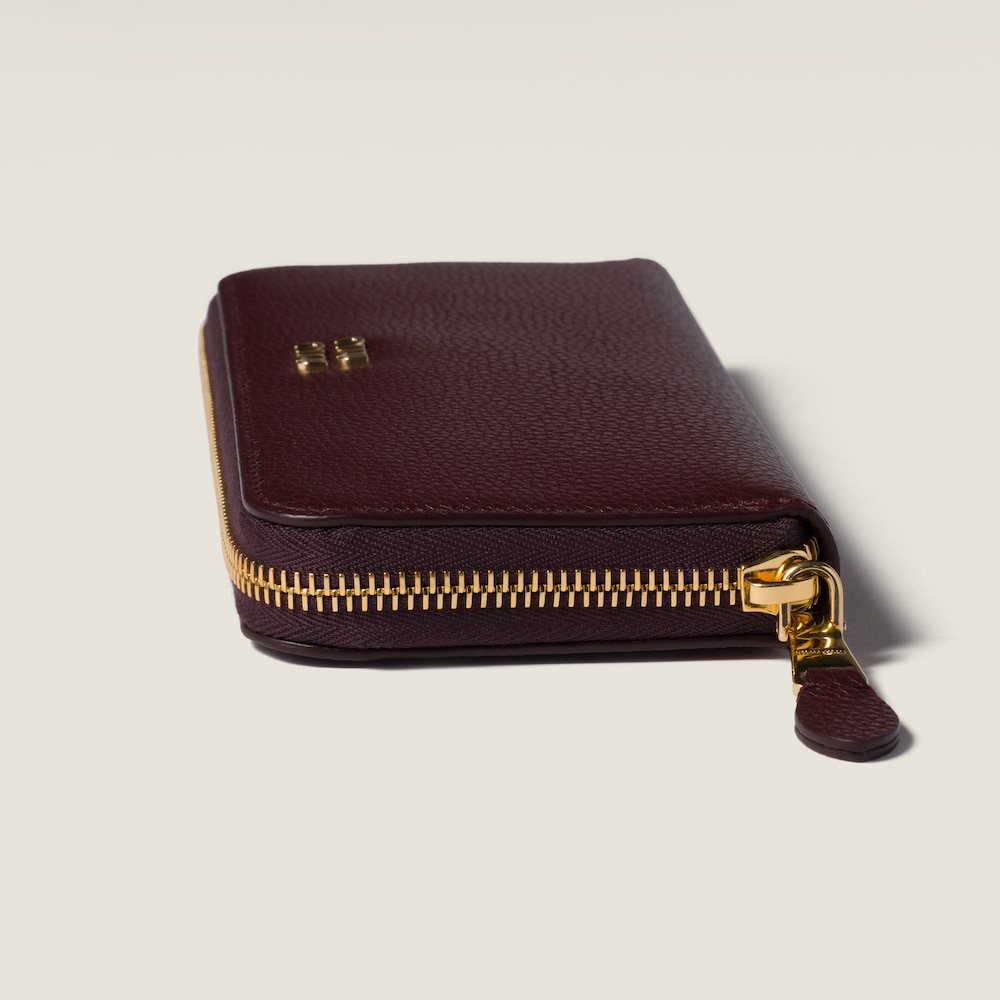 Miu Miu Large leather wallet Burgundy