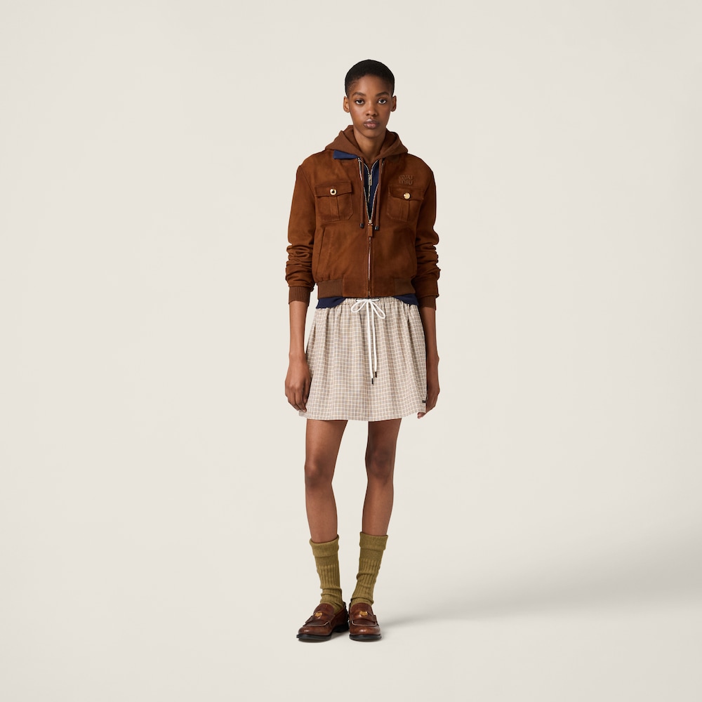 Miu Miu Waxed suede jacket Brandy