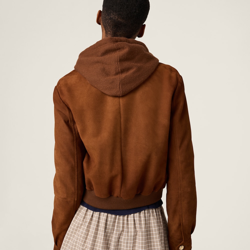 Miu Miu Waxed suede jacket Brandy