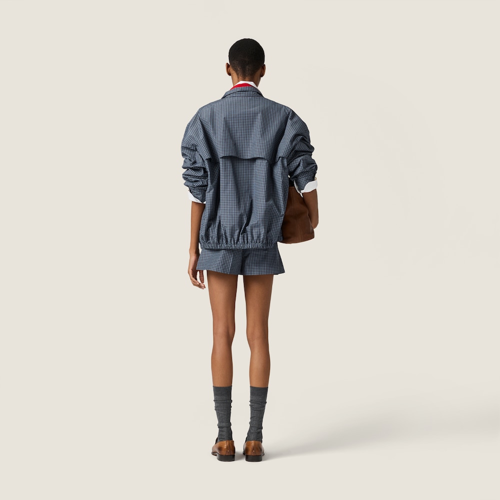 Miu Miu Checked technical fabric mini skort Navy