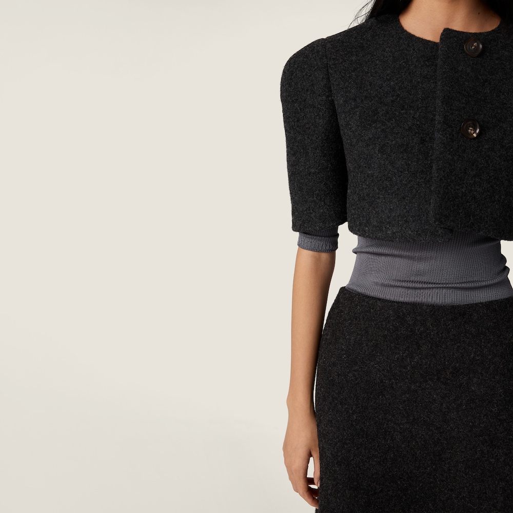 Miu Miu Light Shetland wool bolero jacket Anthracite Gray