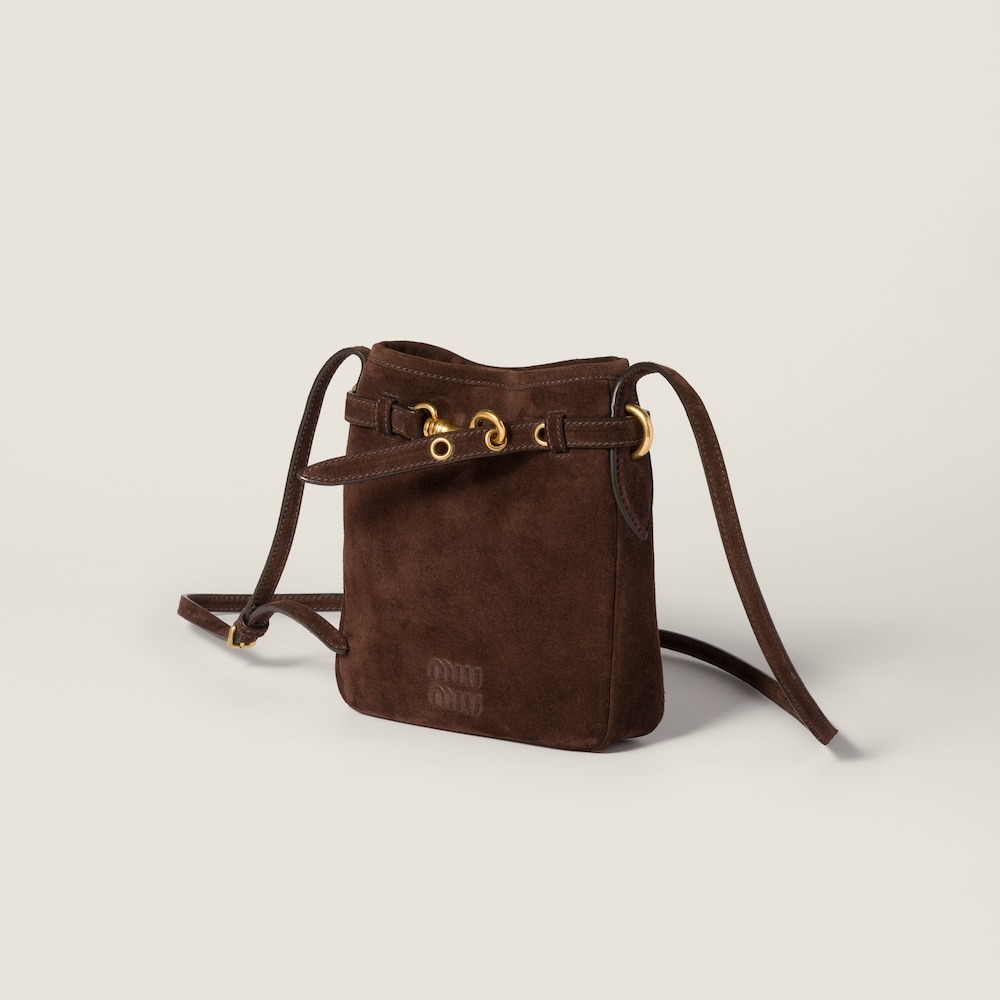 Miu Miu Suede pouch - Dark Brown