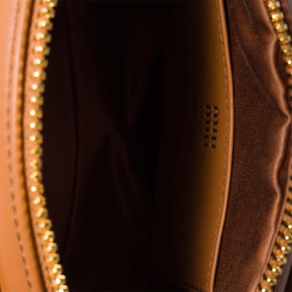 Miu Miu Beau leather bag Cognac