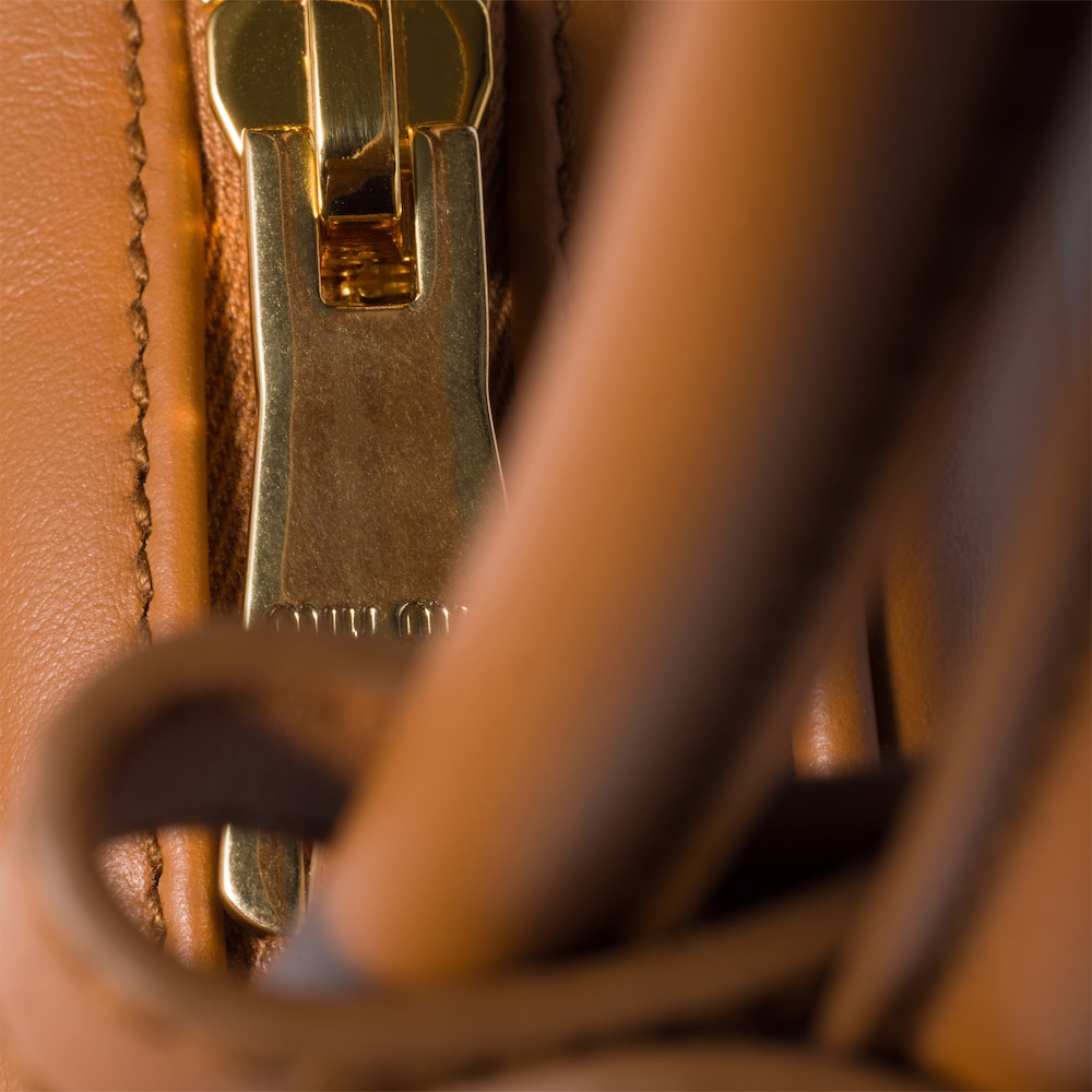 Miu Miu Beau leather bag Cognac