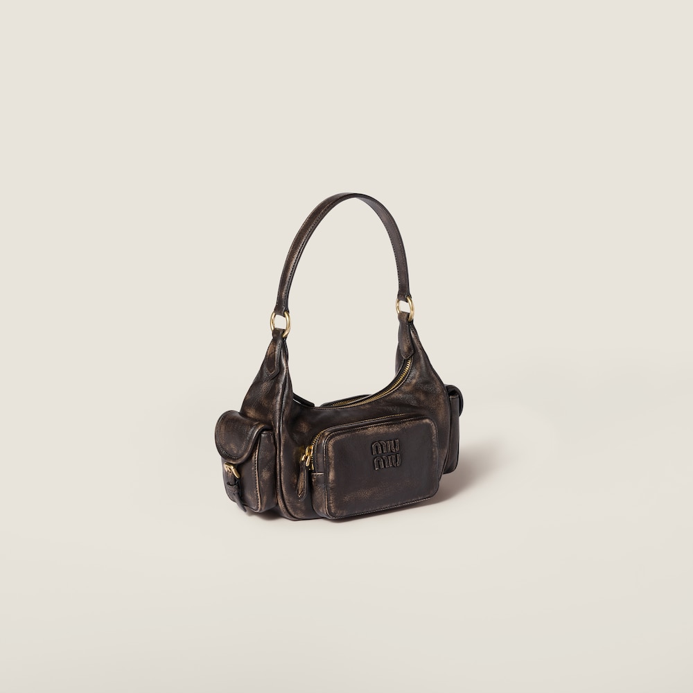 Miu Miu Pocket nappa leather bag Coffee