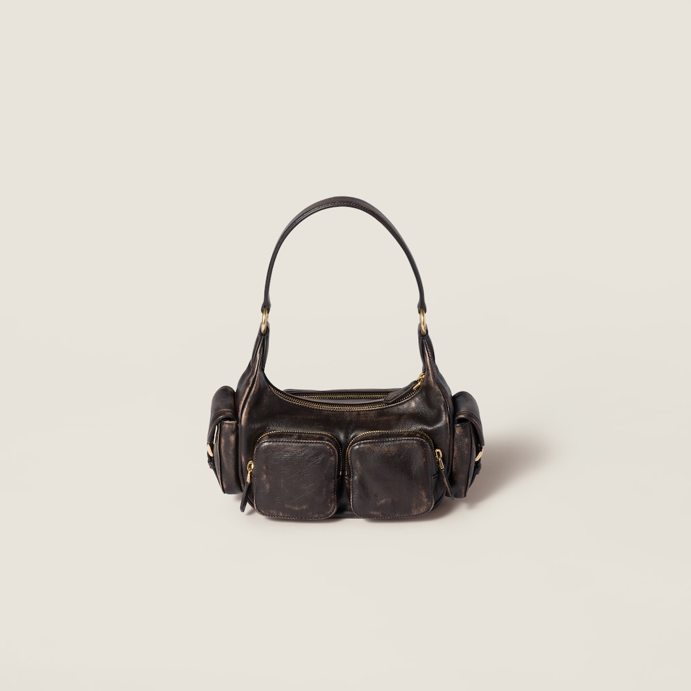 Miu Miu Pocket nappa leather bag Coffee