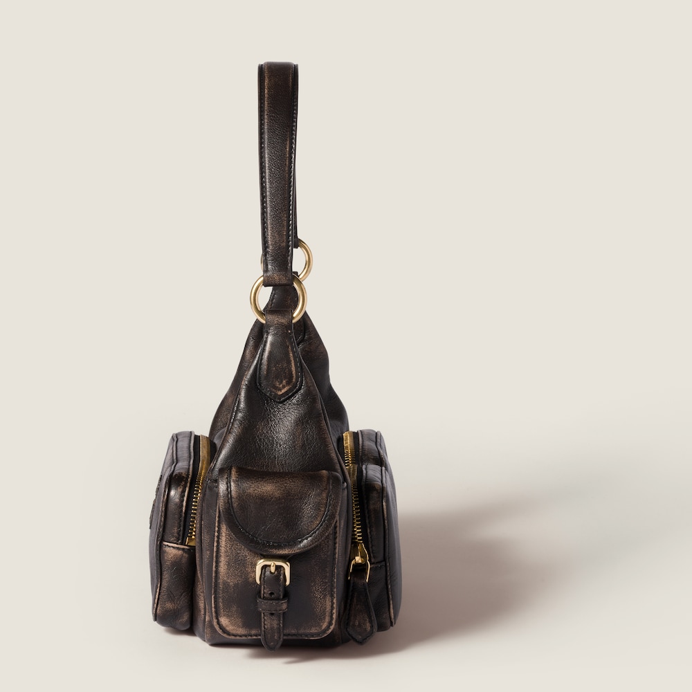 Miu Miu Pocket nappa leather bag Coffee