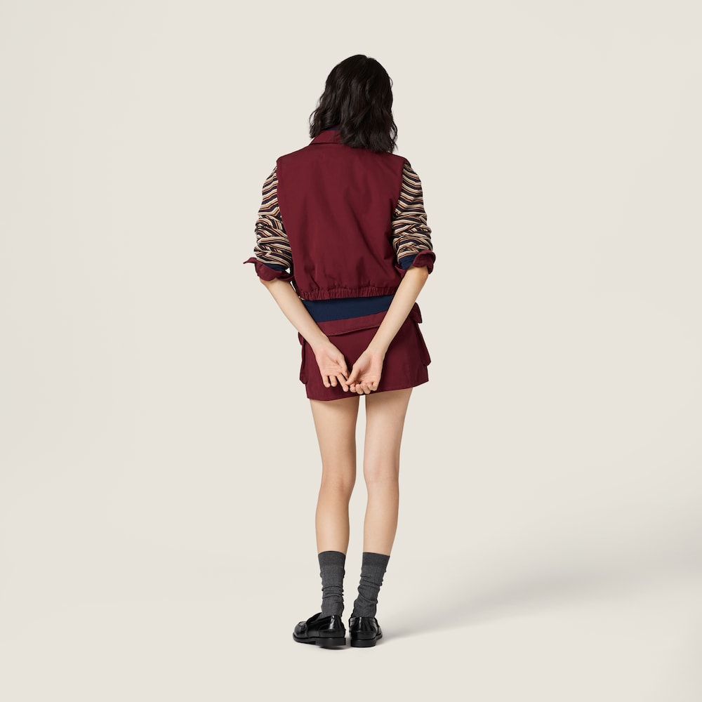 Miu Miu Washed poplin vest Amaranth Red / Maize Yellow