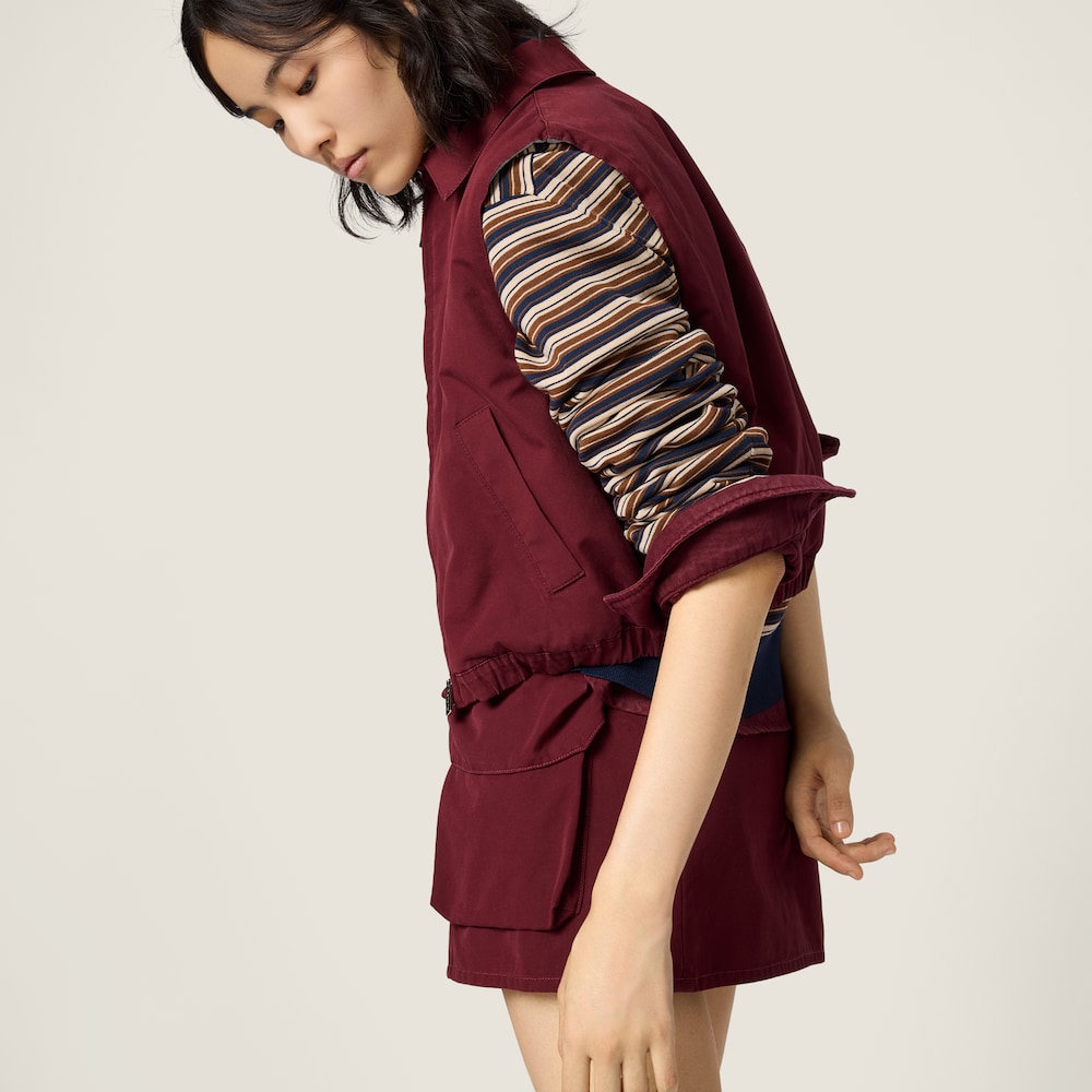 Miu Miu Washed poplin vest Amaranth Red / Maize Yellow