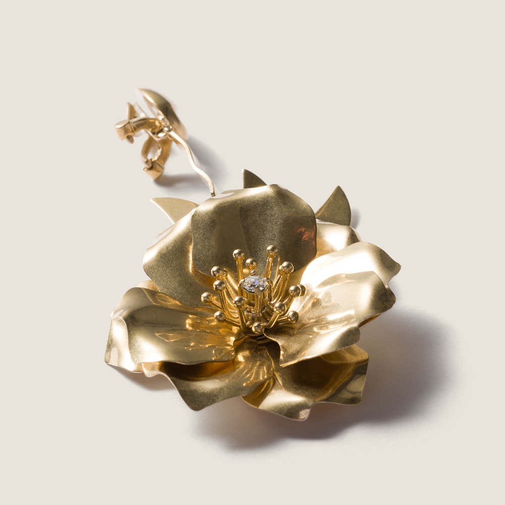 Miu Miu Metal earrings with crystals Gold / Crystal