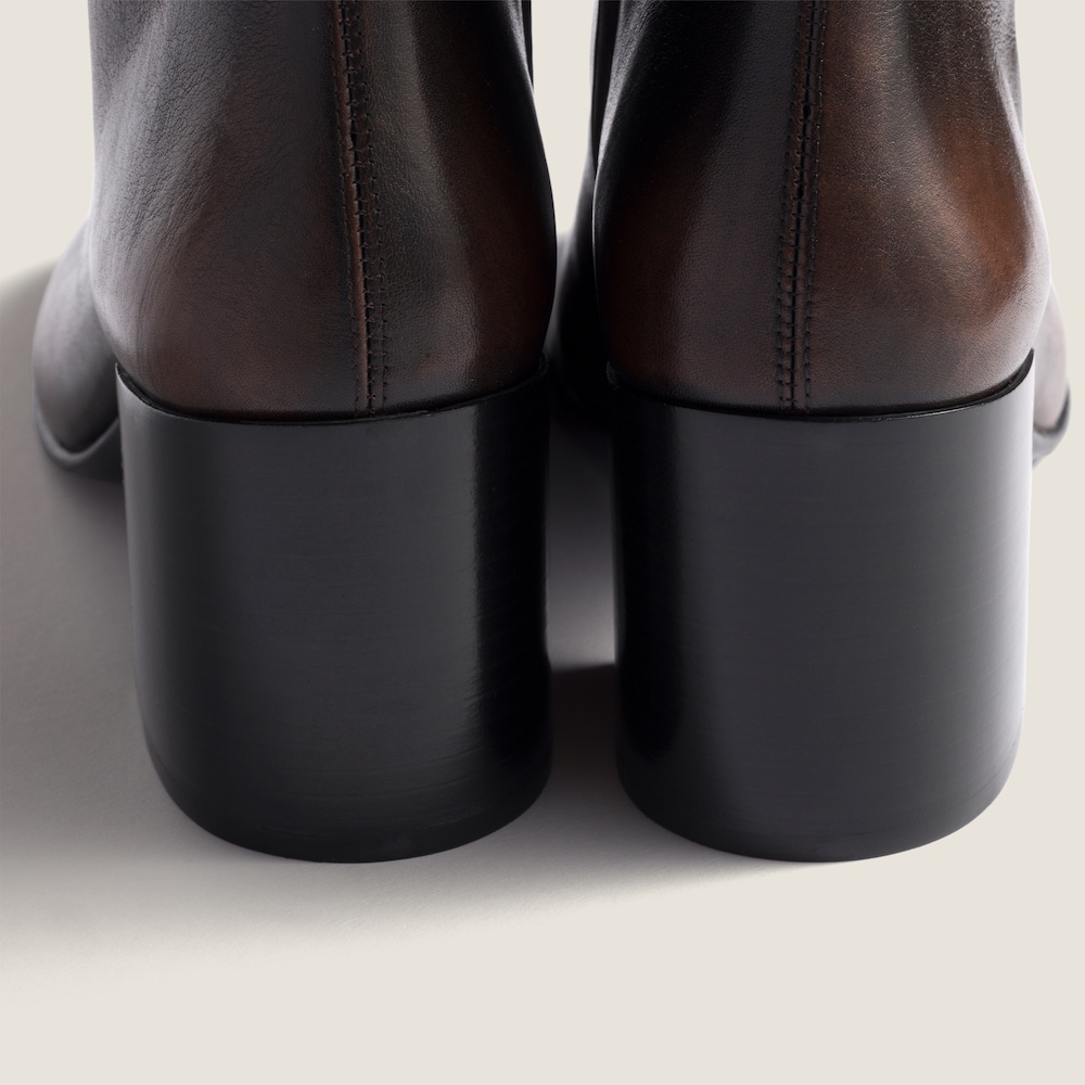 Miu Miu Fumé calf booties Dark Brown