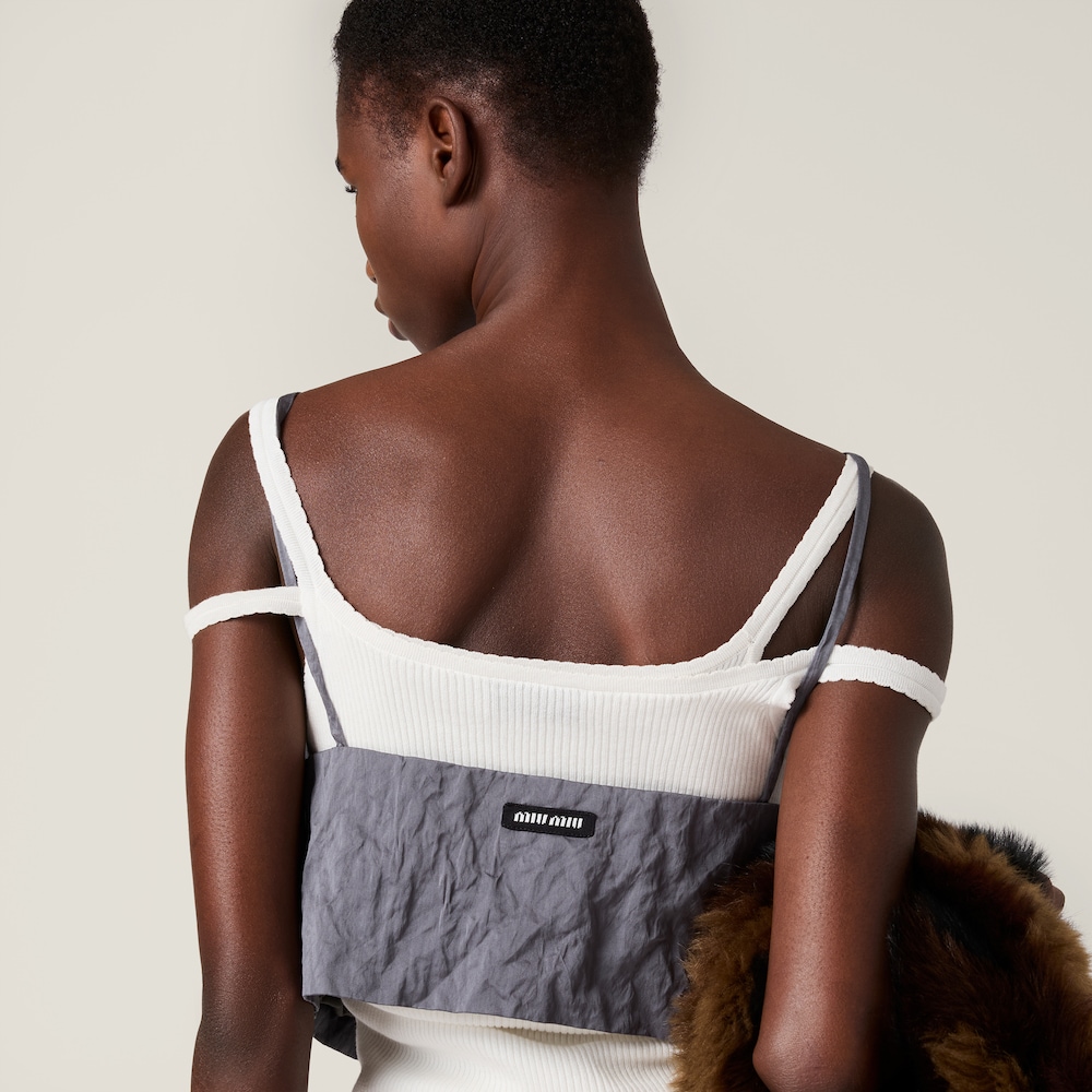 Miu Miu Duchesse top Iron Gray