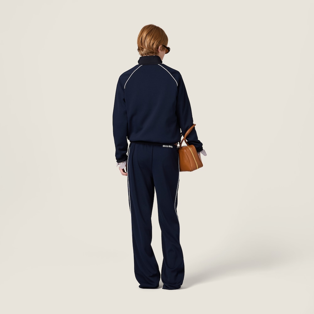 Miu Miu Technical jersey blouson jacket Navy
