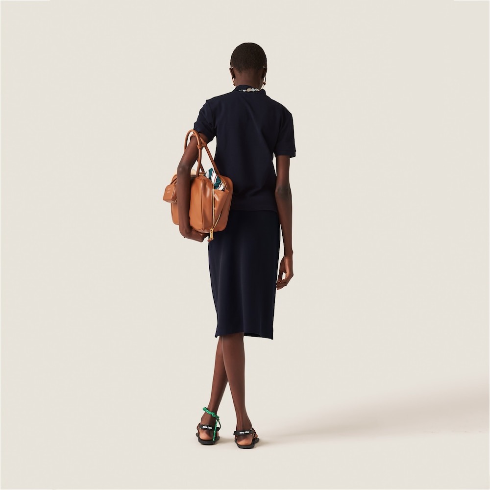 Miu Miu Cotton piqué skirt Navy