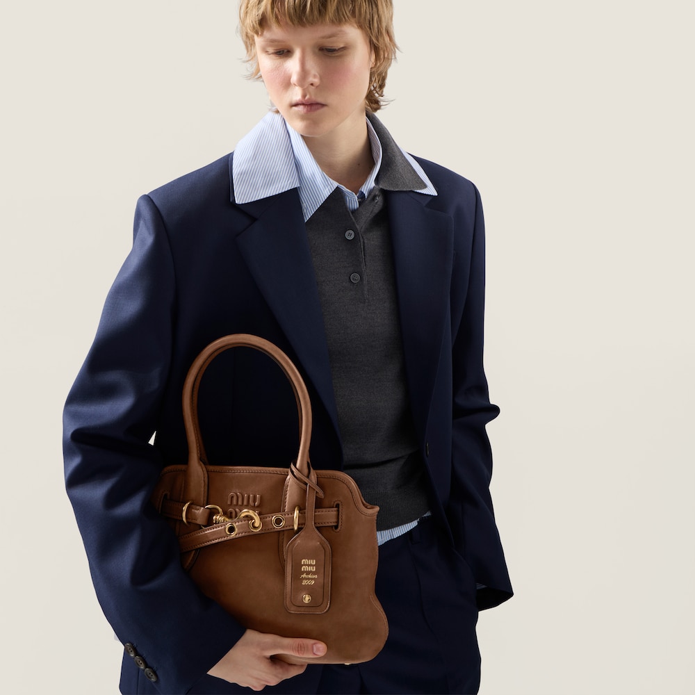 Miu Miu Aventure nappa leather bag Oak