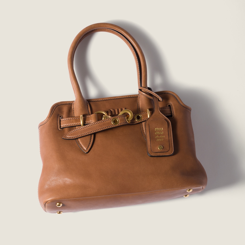 Miu Miu Aventure nappa leather bag Oak