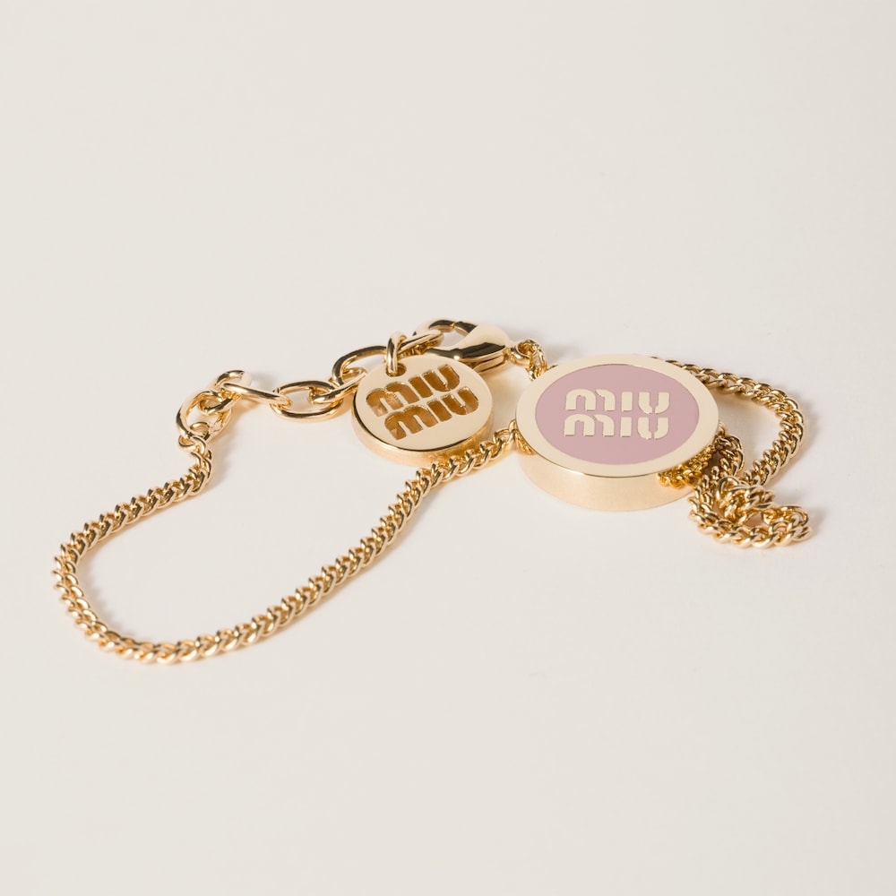 Miu Miu Enameled metal bracelet Orchid Pink