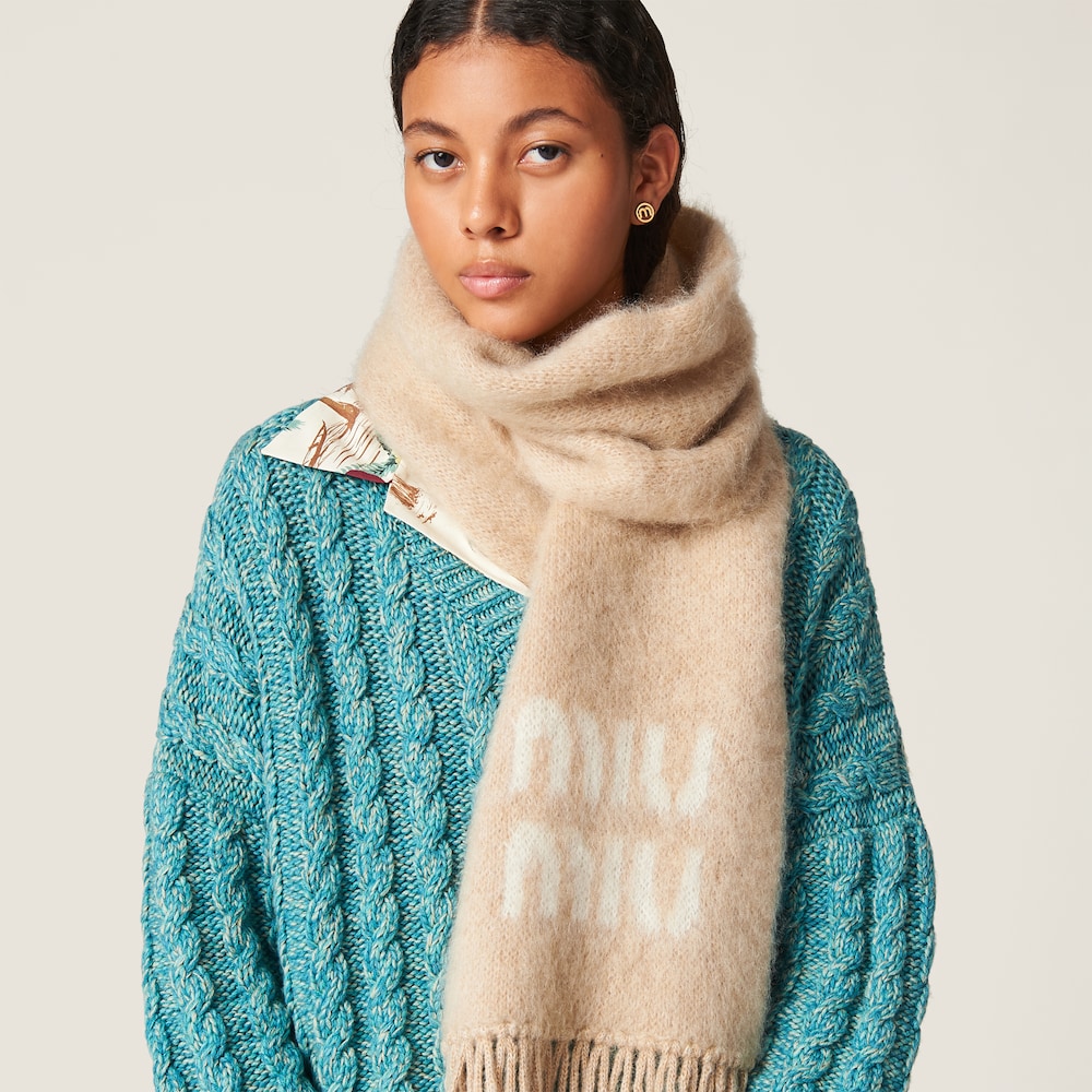 Miu Miu Wool and mohair scarf - Natural