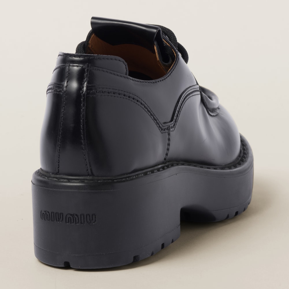 Miu Miu Leather lace-up shoes Black