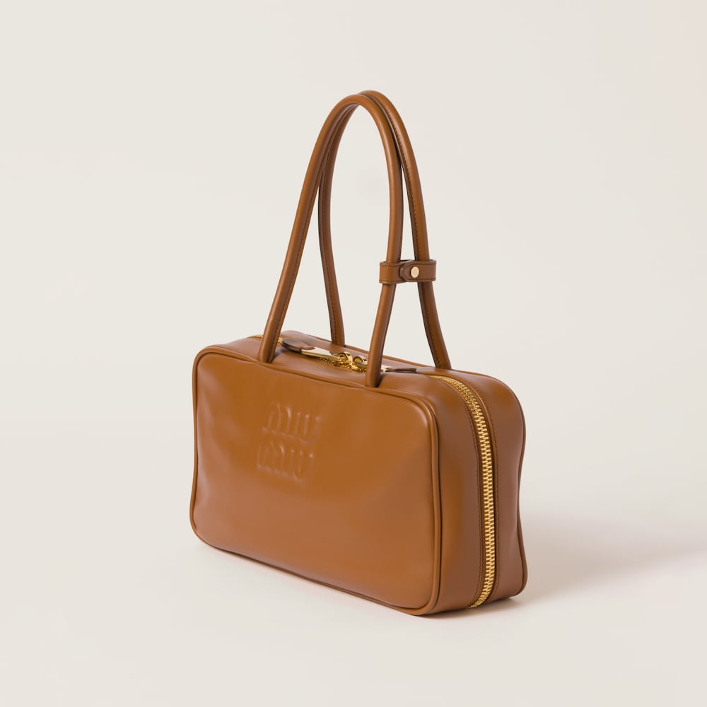 Miu Miu Beau leather top-handle bag Cognac