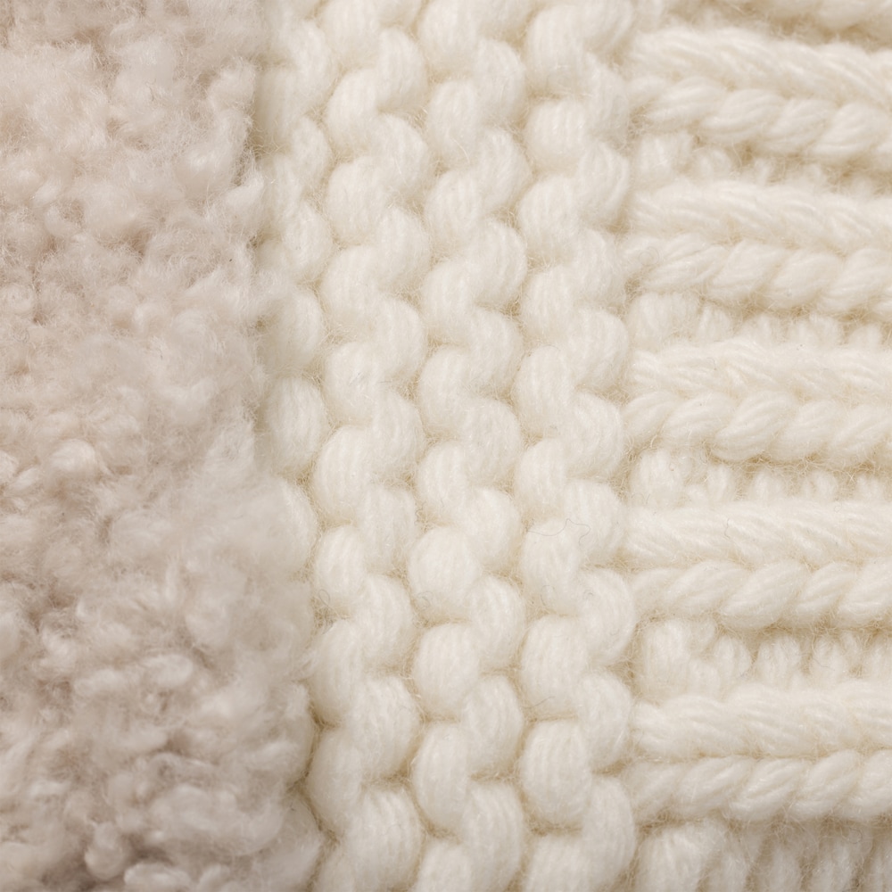 Miu Miu Wool, cashmere and shearling mittens - White