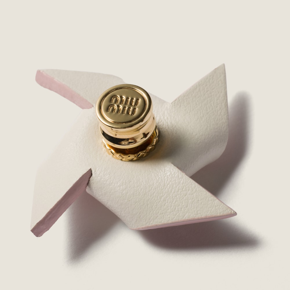 Miu Miu Leather pinwheel brooch - Alabaster White/White