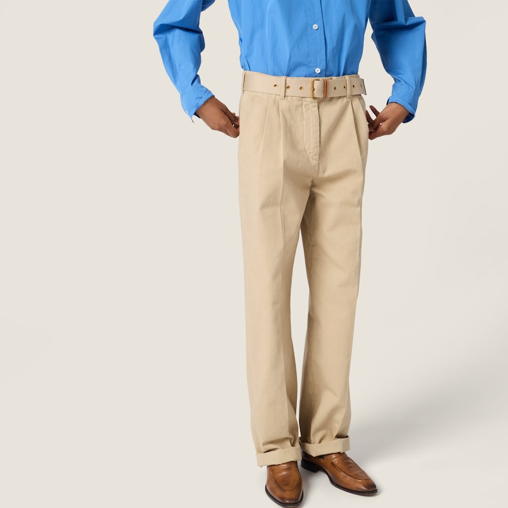 Miu Miu Old gabardine pants Beige