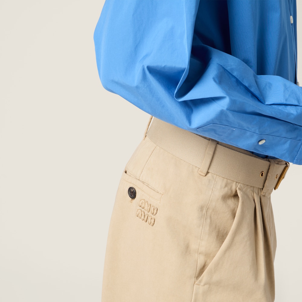Miu Miu Old gabardine pants Beige