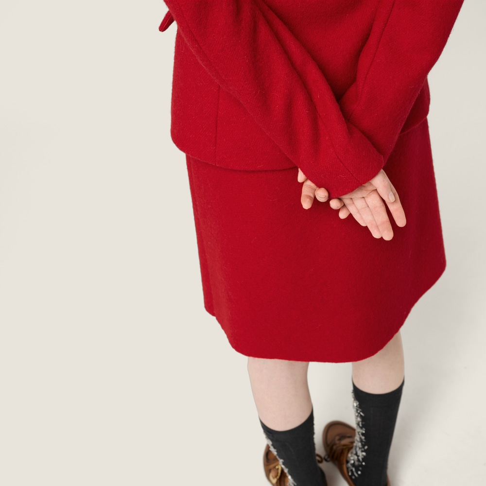 Miu Miu Mohair skirt Red
