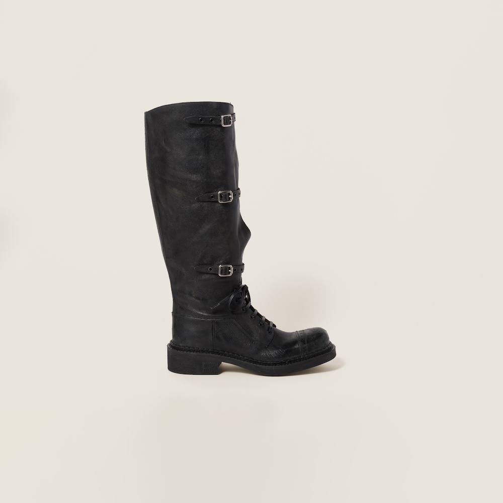 Miu Miu Leather boots Black