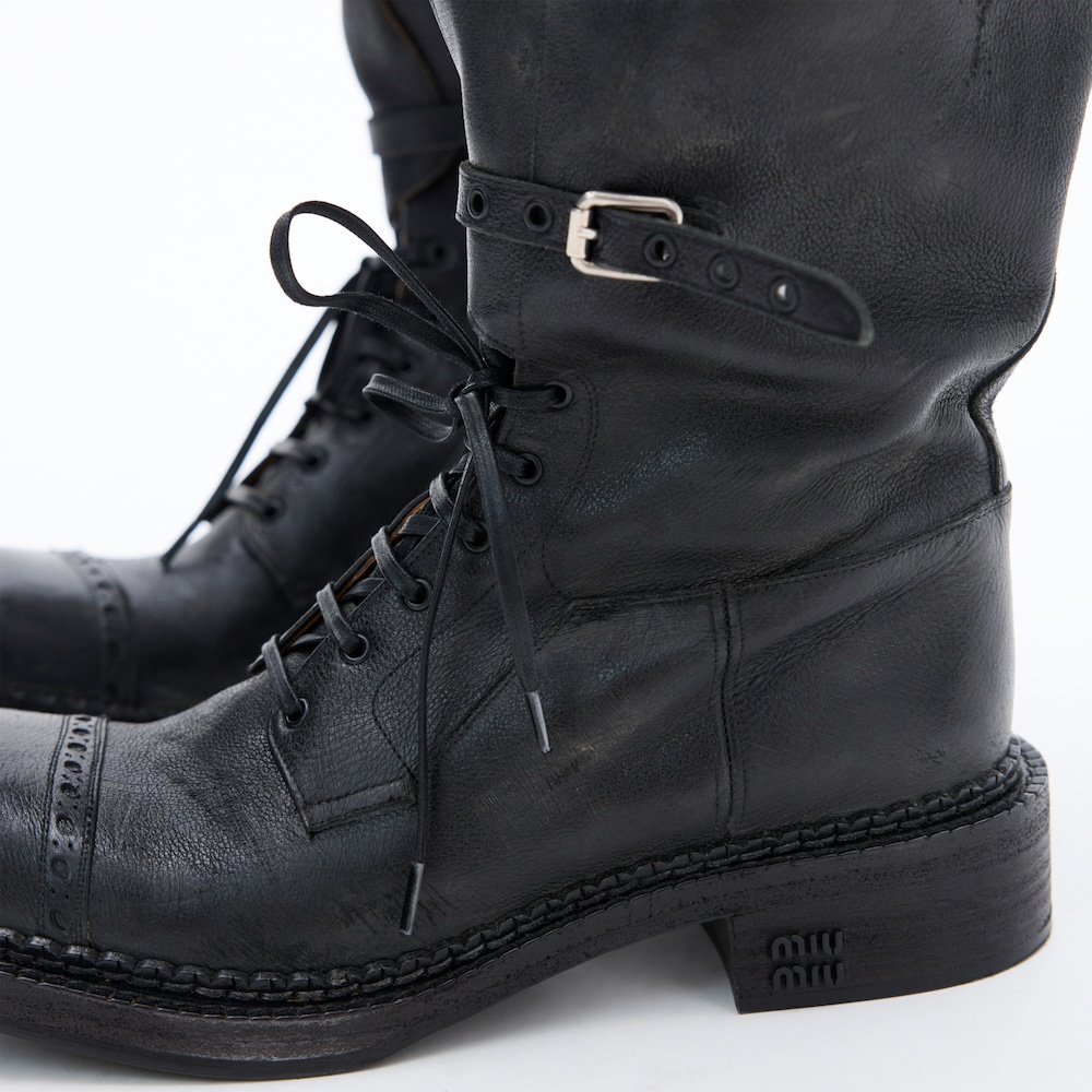 Miu Miu Leather boots Black