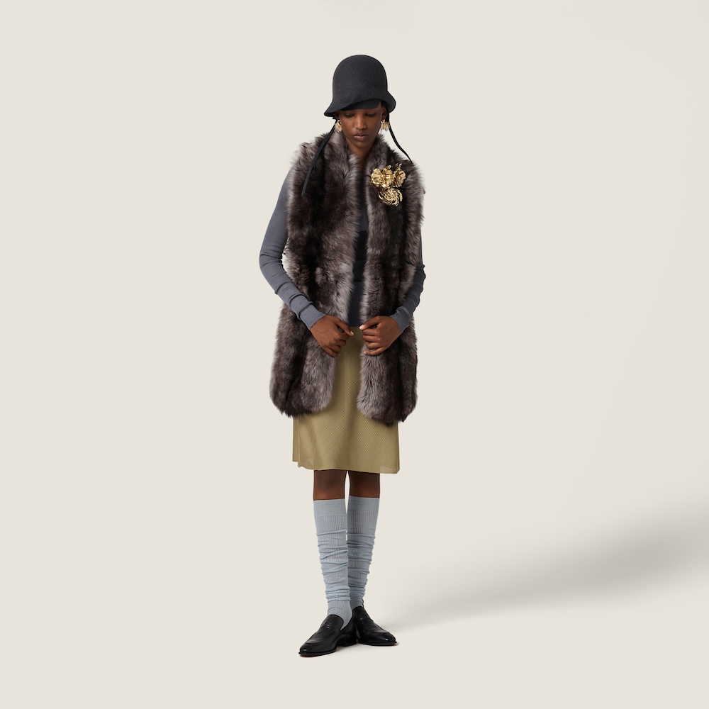 Miu Miu Silk mid-length skirts Olive Green