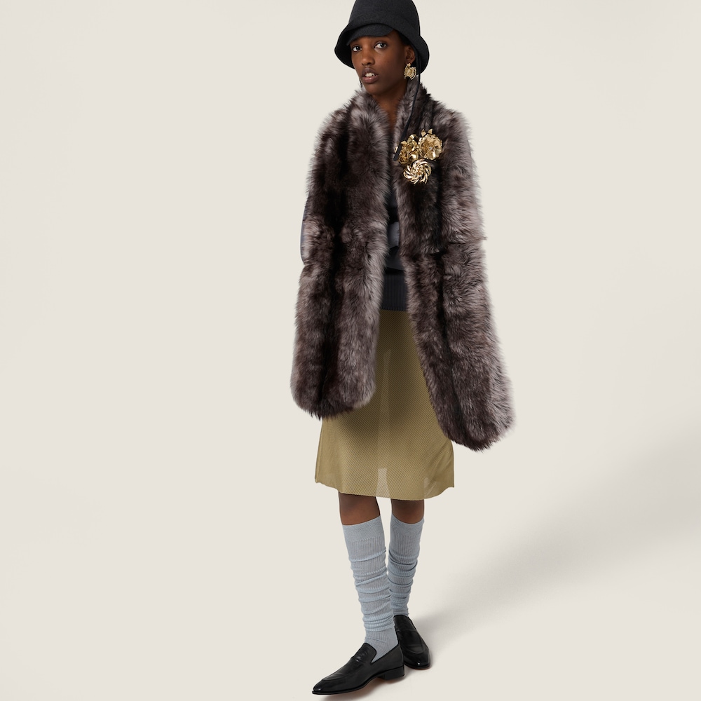 Miu Miu Silk mid-length skirts Olive Green