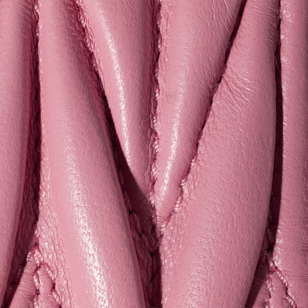 Miu Miu Matelassé nappa leather card holder Pink