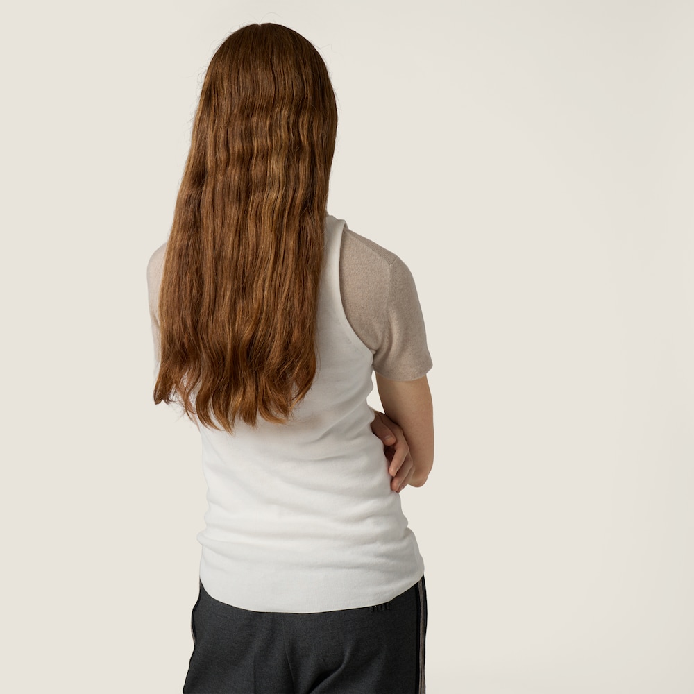 Miu Miu Cotton knit tank top White