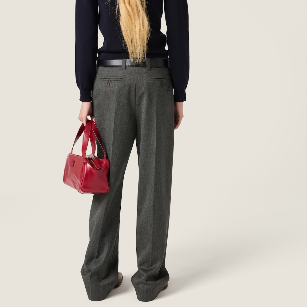 Miu Miu Cover fabric trousers Slate Gray