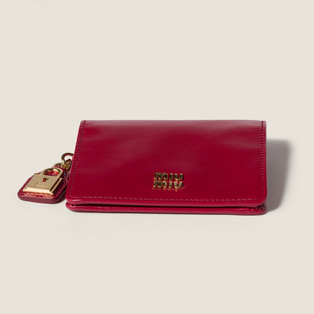 Miu Miu Small leather wallet Ruby Red