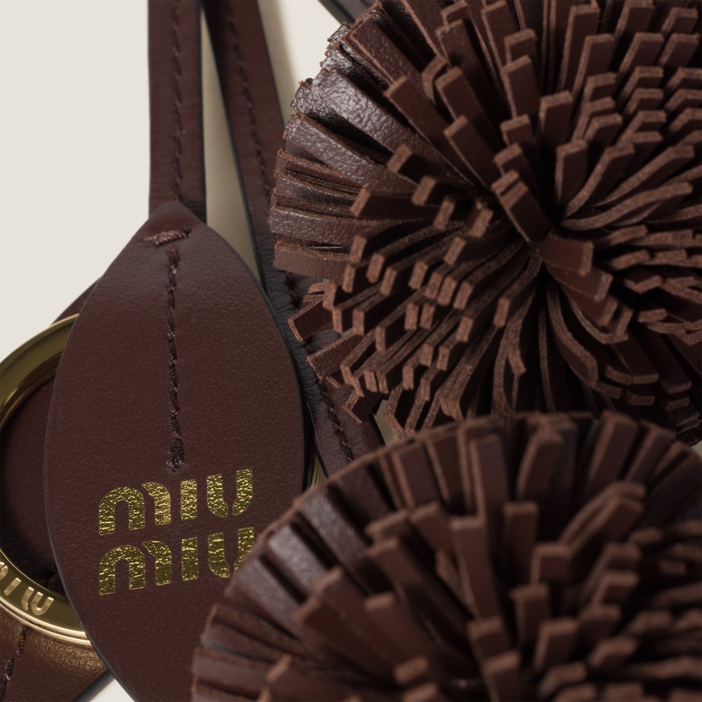 Miu Miu Trick leather keyring - Briarwood