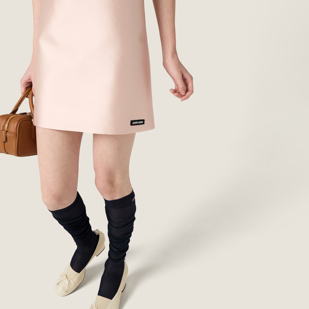 Miu Miu Silk and wool mini-dress Alabaster Pink