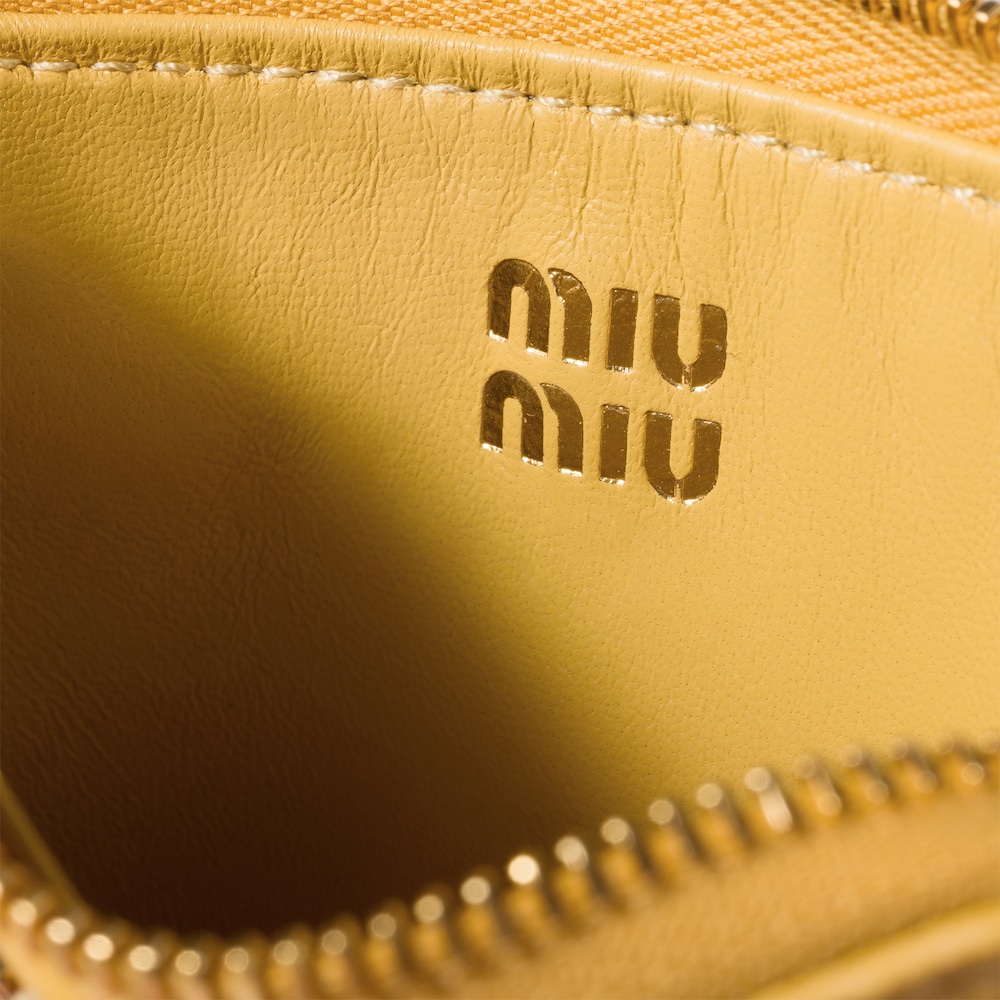 Miu Miu Leather pouch card holder Yellow