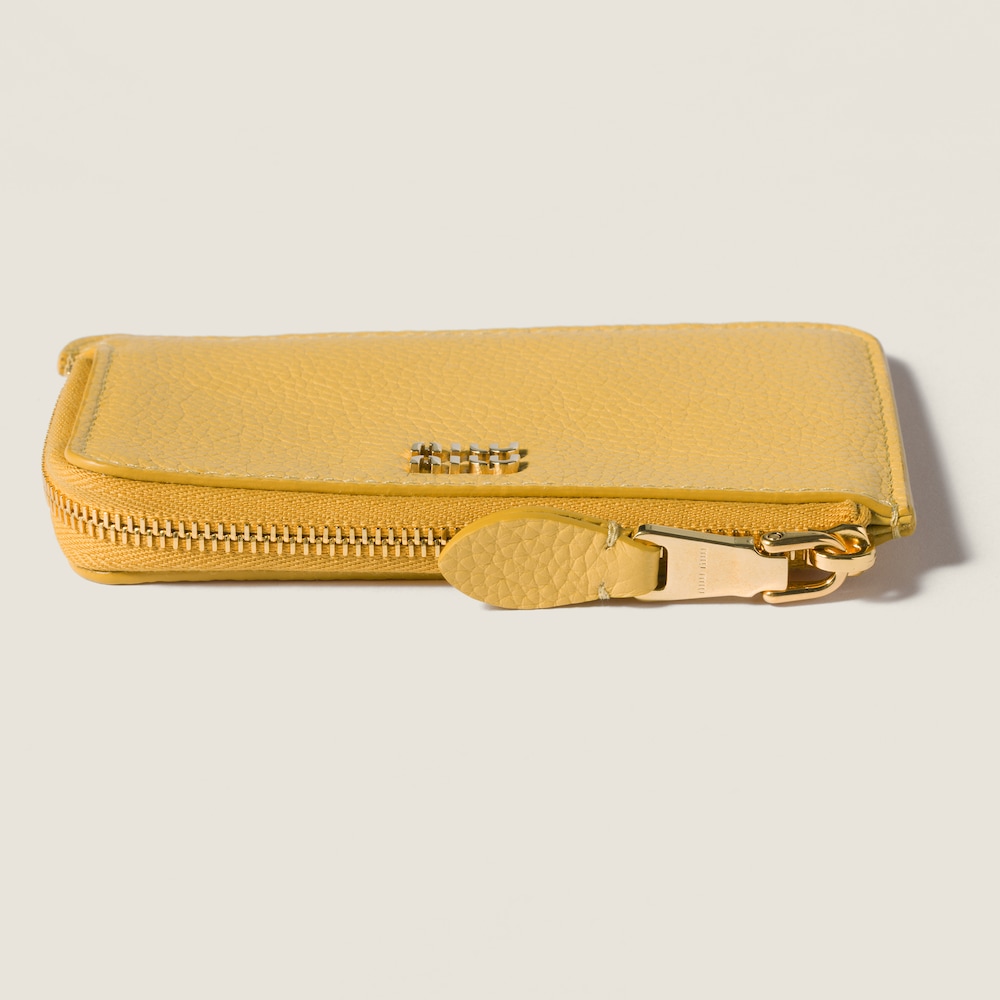 Miu Miu Leather pouch card holder Yellow