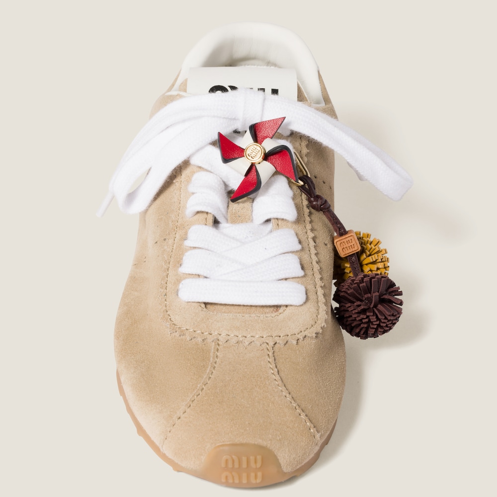 Miu Miu Leather pinwheel brooch - Red/White